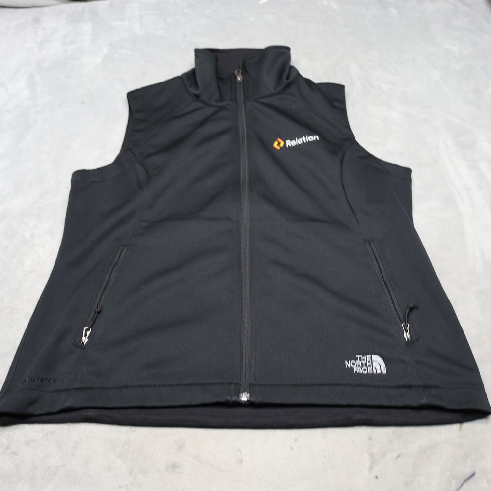 North Face Vest Womens Large Black Ridgewall Softshell Windwall Outdoor LOGO